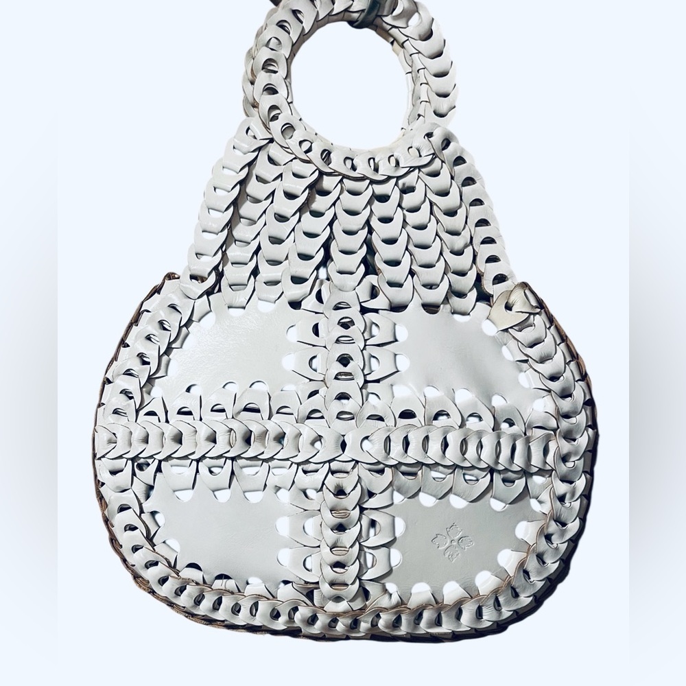 Patricia Nash Pisticci Woven White Handbag